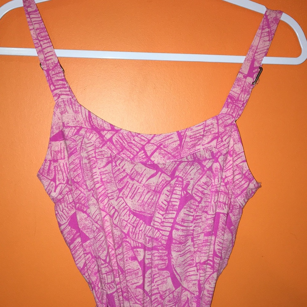 Margaritaville Pink Palm Patterned Wide Leg Pant Overall Jumpsuit Size Small XS - Picture 5 of 16